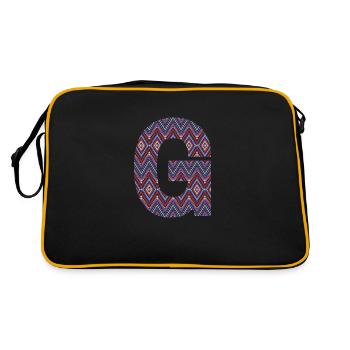 Monogram Letter G- geometric pattern - Retro Bag - black/gold - Back