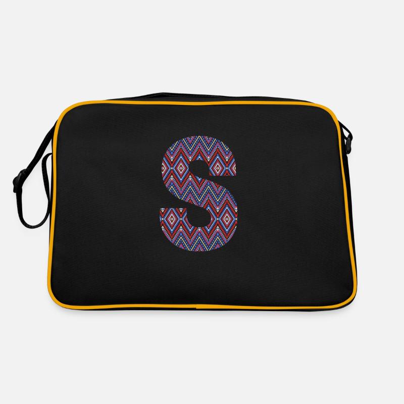 Monogramm Buchstabe S - geometrisches Muster Retro Tasche
