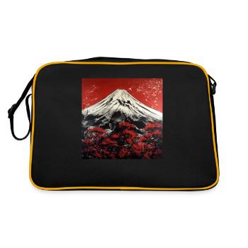 The majestic beauty of Mount Fuji - Retro Bag - black/gold - Back