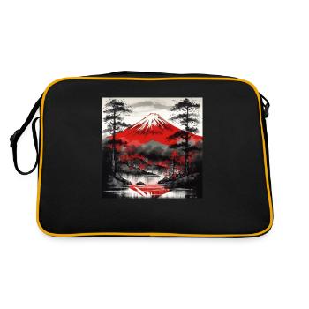Mount Fuji and its magic - Retro Bag - black/gold - Back