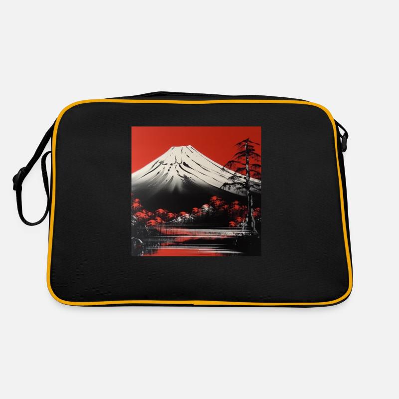 Mountain romance on Mount Fuji - Retro Bag - black/gold
