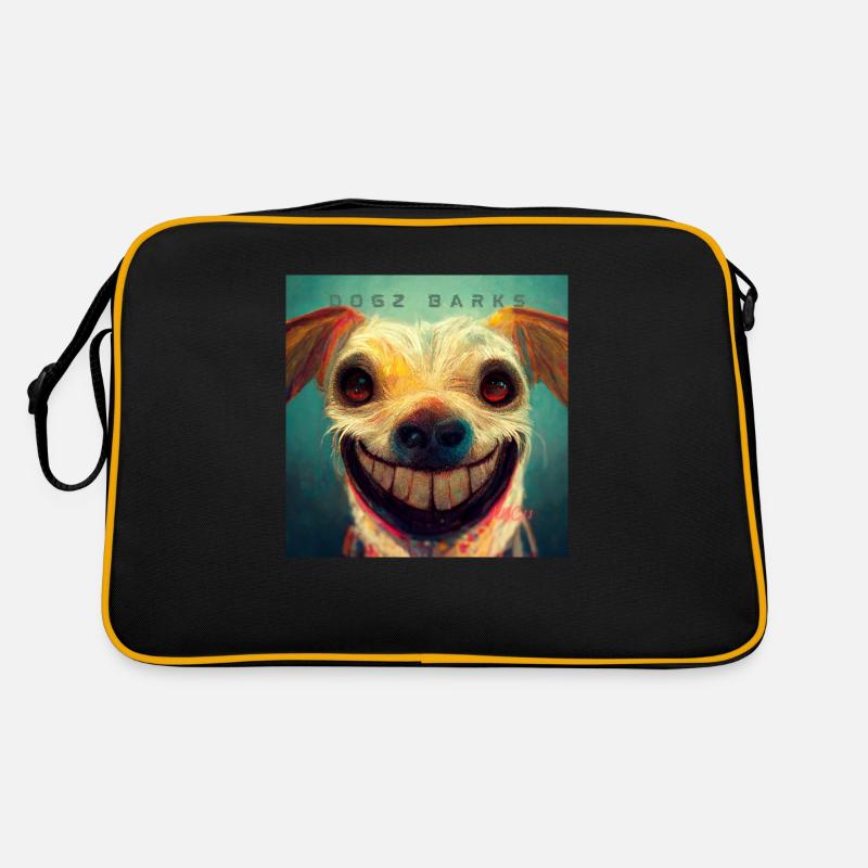Dogz bellt - Retro Tasche - Schwarz/Gold