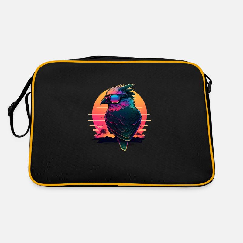 Synthwave sunset Bird Retro Bag