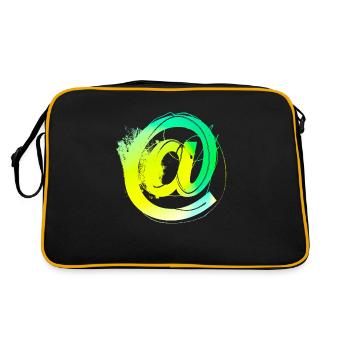 Internet email www drôle de mème grunge tech leters - Sac Retro - noir/or - Dos
