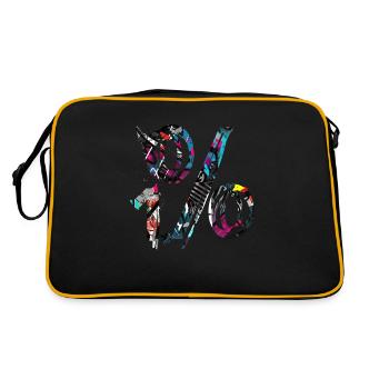 Internet email www drôle de mème grunge tech leters - Sac Retro - noir/or - Dos