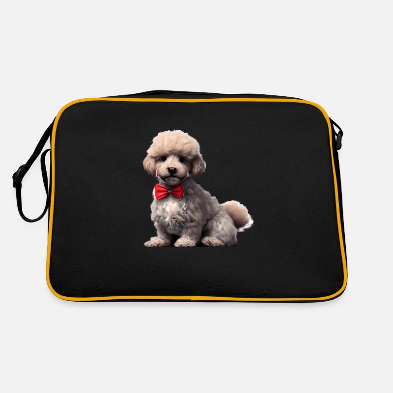 Caniche Chiot Caniche chiot avec nœud papillon Propriétaire du chien Sac Retro