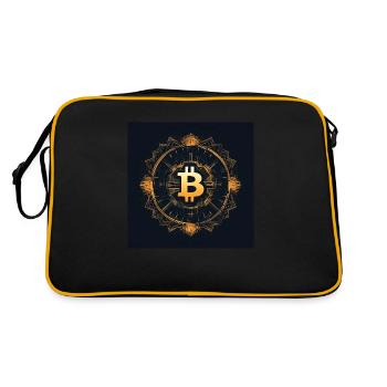 Bitcoin Logo Modern Stylish Desgin Black Gold - Retro Bag - black/gold - Back