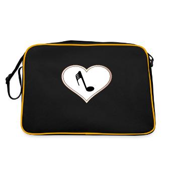 Liebesherz-Musik - Retro Tasche - Schwarz/Gold - Hinten