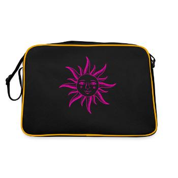 sonne gesicht heilige geometrie yoga einfache form - Retro Tasche - Schwarz/Gold - Hinten