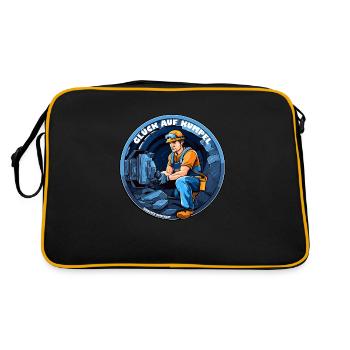 Ruhrpott Glück Auf Kumpel - Retro Tasche - Schwarz/Gold - Hinten
