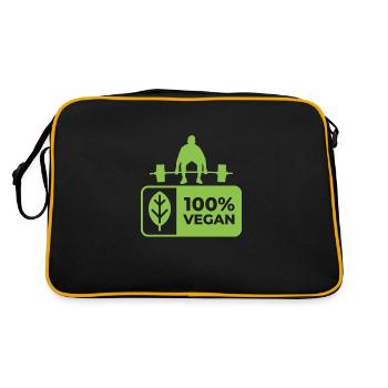 Veganer Stil mit Herz: Einzigartiges Design - Retro Tasche - Schwarz/Gold - Hinten