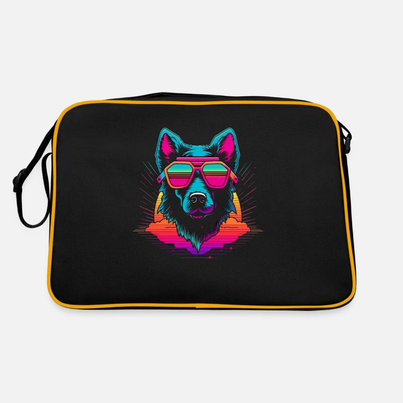 Neon Dog 80sStyle pour Noir Sac Retro