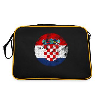 Croatie hrvatska croatie hrv voyage europe zagreb - Sac Retro - noir/or - Dos