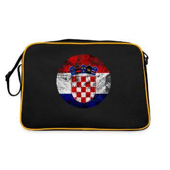 Croatie hrvatska croatie hrv voyage europe zagreb - Sac Retro - noir/or - Dos