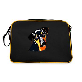 Doberman Chien Doberman Dresseur Doberman Chiot Doberman - Sac Retro - noir/or - Dos