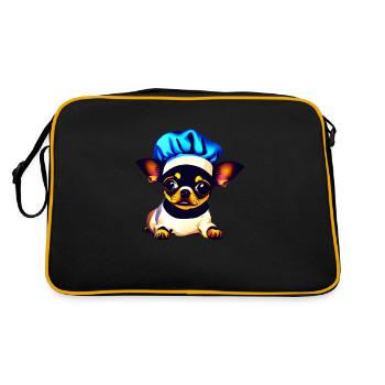 Chihuahua Chiens Restaurateur Chihuahua Chihuahua Puppy - Sac Retro - noir/or - Dos