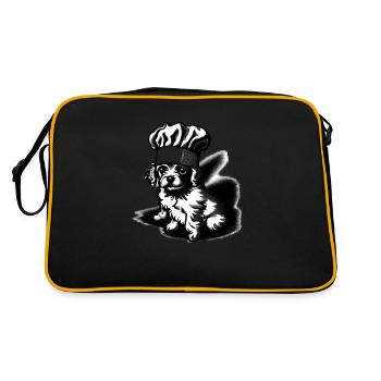 Caniche Dog Propriétaire Restaurateur Chien Amour Caniche Chiot - Sac Retro - noir/or - Dos