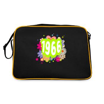 Année 1966 anniversaire Groovy floral - Sac Retro - noir/or - Dos