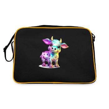 Mila the multicolored cow - Retro Bag - black/gold - Back