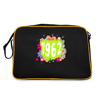 Année 1962 anniversaire Groovy floral - Sac Retro - noir/or - Dos