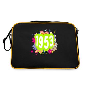 Année 1953 anniversaire Groovy floral - Sac Retro - noir/or - Dos