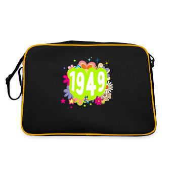 Year 1949 anniversary Floral Groovy - Retro Bag - black/gold - Back