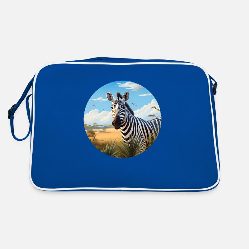 Zebra in Savanne Retro Tasche
