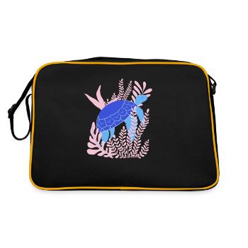 Underwater: turtle - Retro Bag - black/gold - Back