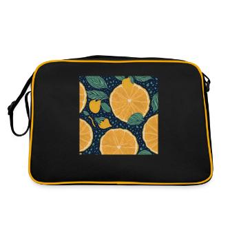 Zitrone - Retro Tasche - Schwarz/Gold - Hinten
