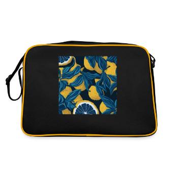 Zitrone - Retro Tasche - Schwarz/Gold - Hinten