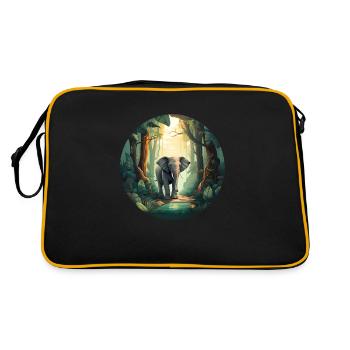 Éléphant de la forêt tropicale - Sac Retro - noir/or - Dos