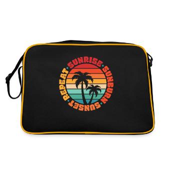 Sunrise Sunburn Sunset Repeat Summer Sun Beach - Retro Bag - black/gold - Back