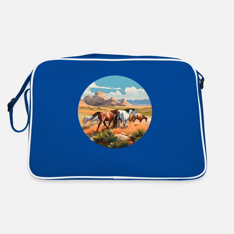 Pferdeherde Retro Tasche
