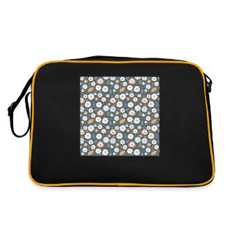 Flowers Seamless Pattern Floral Happy Blossom Art - Retro Bag - black/gold - Back