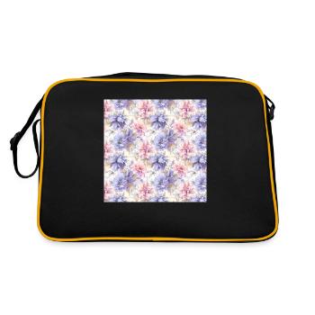 Flowers Seamless Pattern Floral Happy Blossom Art - Retro Bag - black/gold - Back