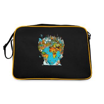 Die Denkmäler der Welt Nr. 3 - Retro Tasche - Schwarz/Gold - Hinten