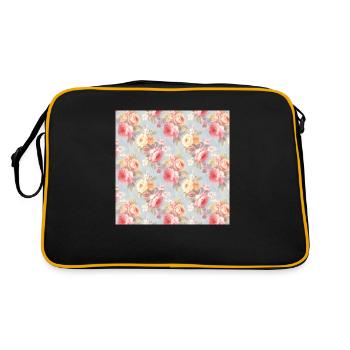 Roses Motif sans couture Belle esthétique élégante - Sac Retro - noir/or - Dos