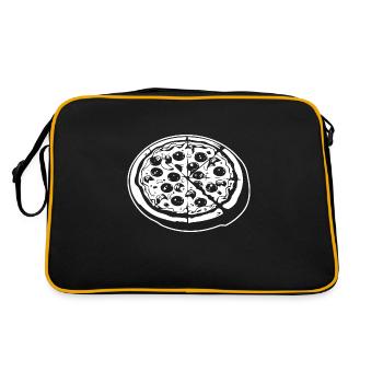 Pizza Fast Food Pizzeria - Retro Tasche - Schwarz/Gold - Hinten