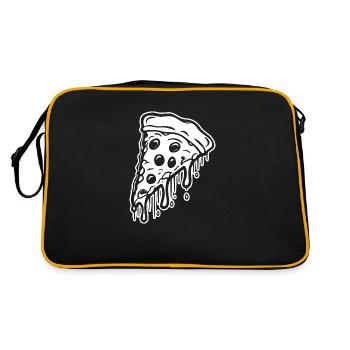 Pizza Fast Food Pizzeria - Retro Tasche - Schwarz/Gold - Hinten