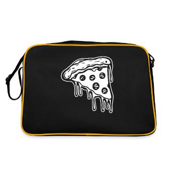 Pizza Fast Food Pizzeria - Retro Tasche - Schwarz/Gold - Hinten