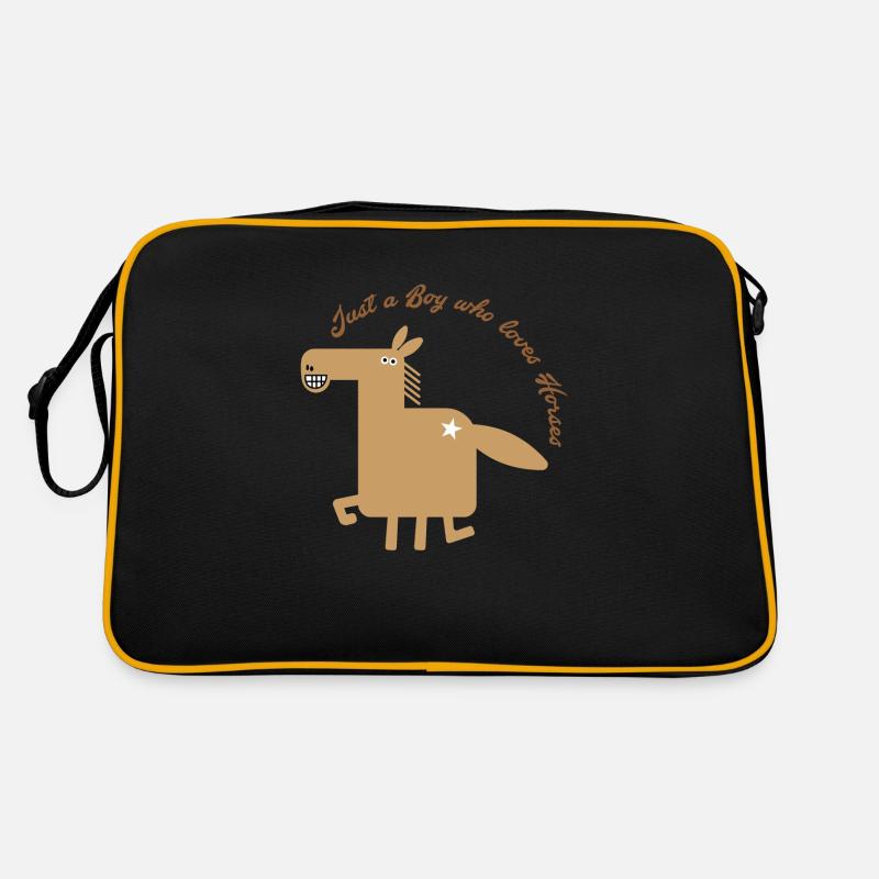 Pferde - Retro Tasche - Schwarz/Gold