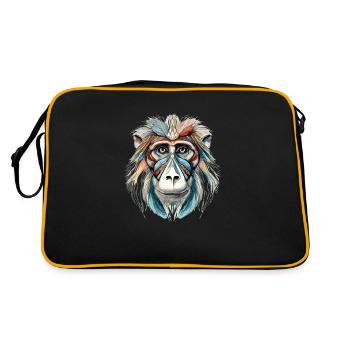 Kiju the mandrill - Retro Bag - black/gold - Back