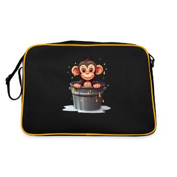 Monkey heat is a saying - Retro Bag - black/gold - Back