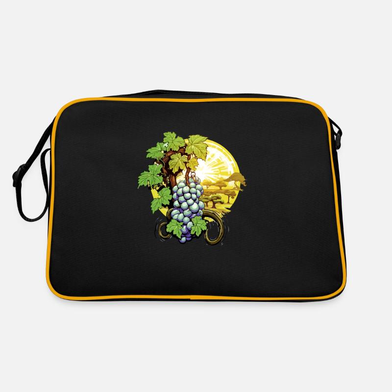 Weintraube in der Sonne Retro Tasche
