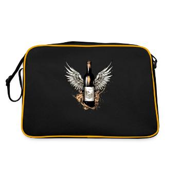 Flasche Flügelwein Nr. 4 - Retro Tasche - Schwarz/Gold - Hinten