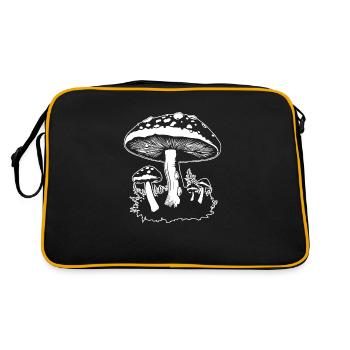 Mushroom Mushroom Picker Mushrooms Fungi - Retro Bag - black/gold - Back