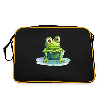 Frog defies the monkey heat in the bucket of water - Retro Bag - black/gold - Back