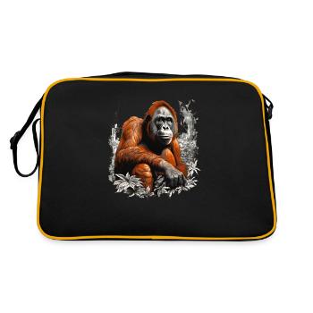 Orangutans live in Borneo and Sumatra - Retro Bag - black/gold - Back