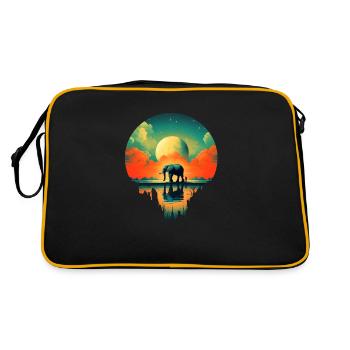 Elephant roaming - Retro Bag - black/gold - Back