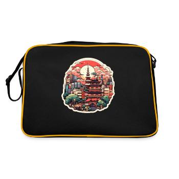 China - Retro Tasche - Schwarz/Gold - Hinten